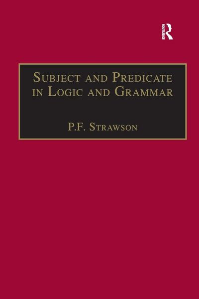 Produktbild: Subject and Predicate in Logic and Grammar
