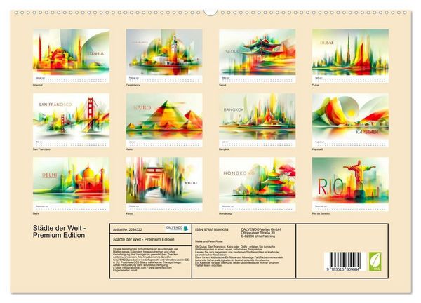 Produktbild: St&auml;dte der Welt - Premium Edition (hochwertiger Premium Wandkalender 2027 DIN A2 quer), Kunstdruck in Hochglanz