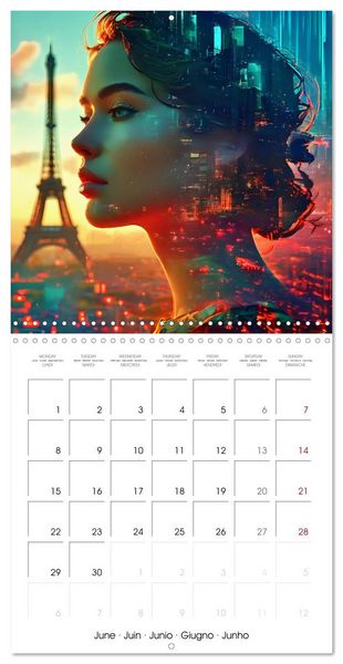 Produktbild: City faces AI beauties in world metropolises (Wall Calendar 2026 12 &times; 12 Inch) CALVENDO 12 Month Wall Calendar