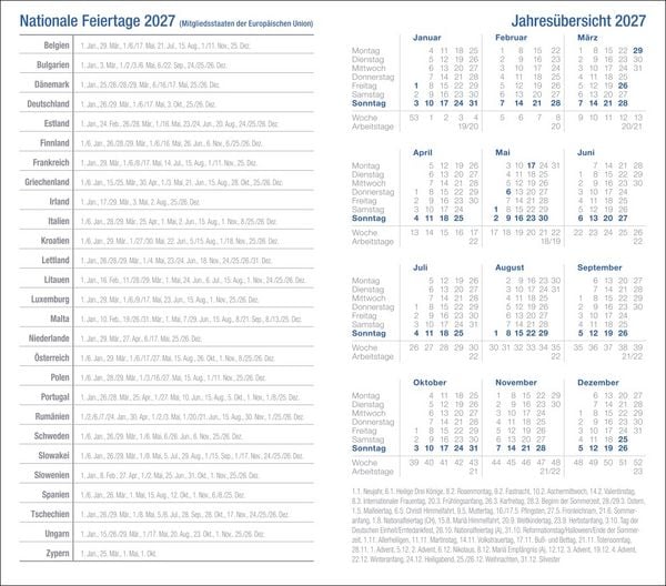 Produktbild: Wochen-Taschenkalender, schwarz 2027