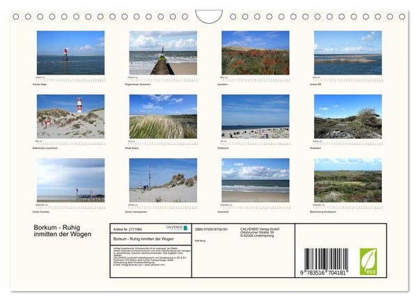 Produktbild: Borkum - Ruhig inmitten der Wogen (Wandkalender 2026 DIN A4 quer), CALVENDO Monatskalender