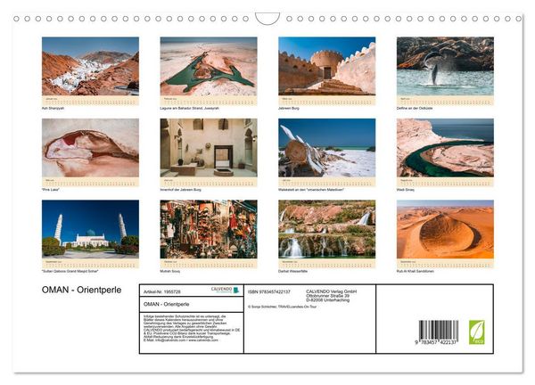Produktbild: OMAN - Orientperle (Wandkalender 2026 DIN A3 quer), CALVENDO Monatskalender