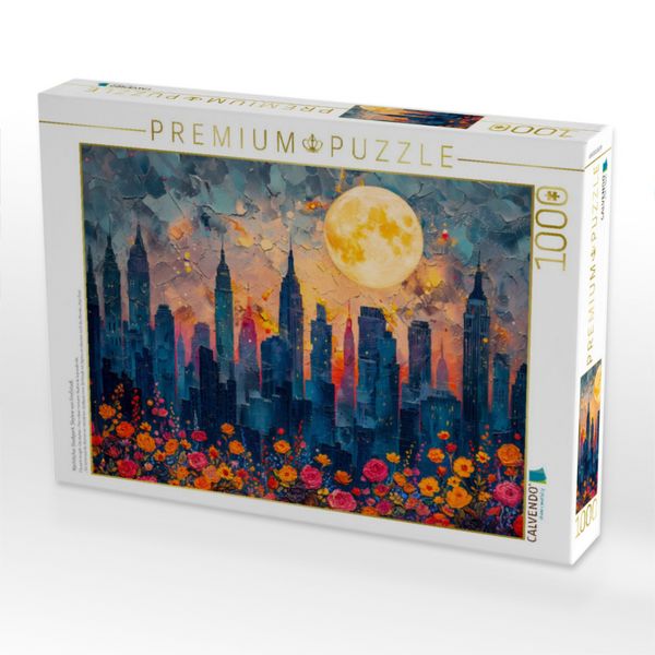 Produktbild: CALVENDO Puzzle N&auml;chtlicher Stadtpark. Skyline von Gro&szlig;stadt. | 1000 Teile Lege-Gr&ouml;&szlig;e 64x48cm Foto-Puzzle f&uuml;r gl&uuml;ckliche Stunden