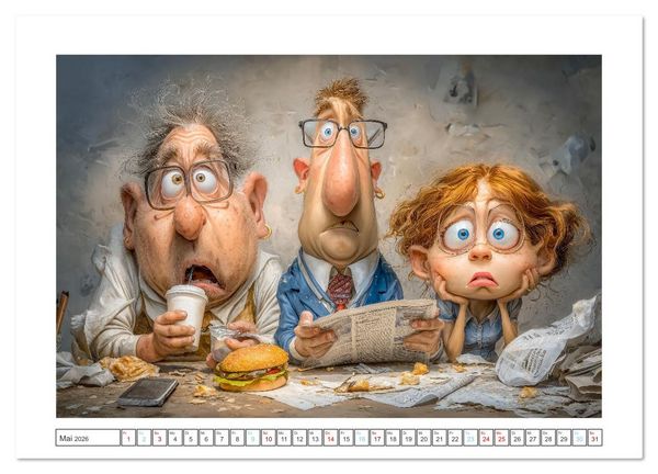 Produktbild: Pause ist, wenn der Drucker druckt (Wandkalender 2026 DIN A4 quer), CALVENDO Monatskalender
