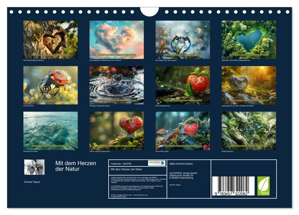 Produktbild: Mit dem Herzen der Natur (Wandkalender 2026 DIN A4 quer), CALVENDO Monatskalender
