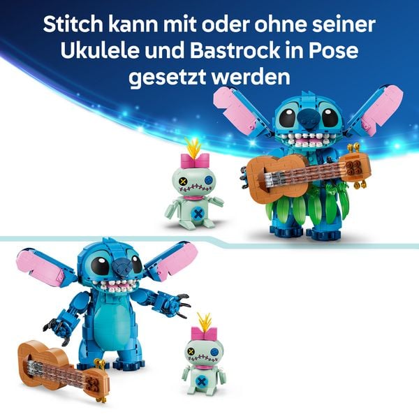 Produktbild: LEGO ǀ Disney 43296 Stitch und Scrump, Bauset, Spielzeuge aus LEGO Steinen f&uuml;r Kinder ab 9 Jahren