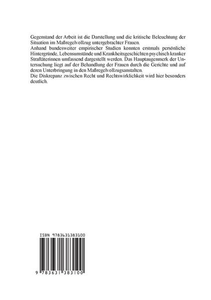 Produktbild: Psychisch kranke Straft&auml;terinnen