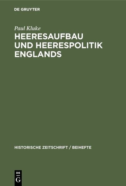 Produktbild: Heeresaufbau und Heerespolitik Englands