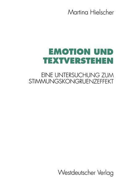 Produktbild: Emotion und Textverstehen