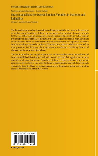Produktbild: Sharp Inequalities for Ordered Random Variables in Statistics and Reliability