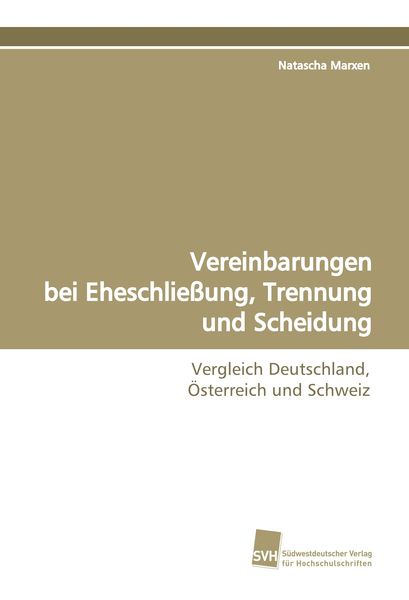 Produktbild: Vereinbarungen bei Eheschlie&szlig;ung,Trennung und Scheidung