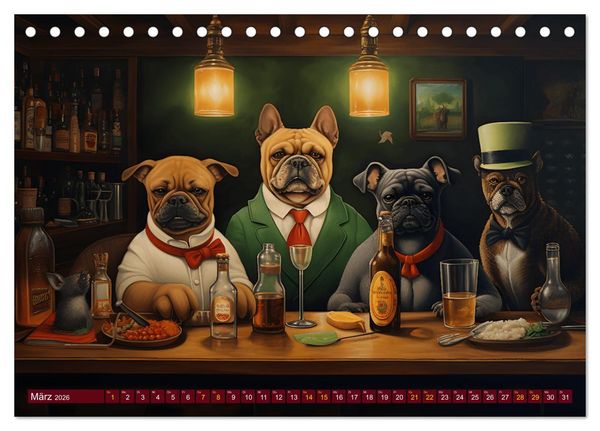 Produktbild: Boteros Hunde - Kunstvoller Kalender im Stile des Boterismo (Tischkalender 2026 DIN A5 quer), CALVENDO Monatskalender