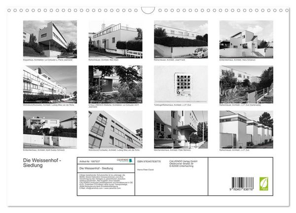 Produktbild: Die Weissenhof - Siedlung (Wandkalender 2026 DIN A3 quer), CALVENDO Monatskalender