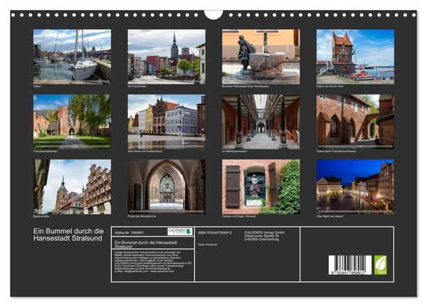 Produktbild: Ein Bummel durch die Hansestadt Stralsund (Wandkalender 2026 DIN A3 quer), CALVENDO Monatskalender