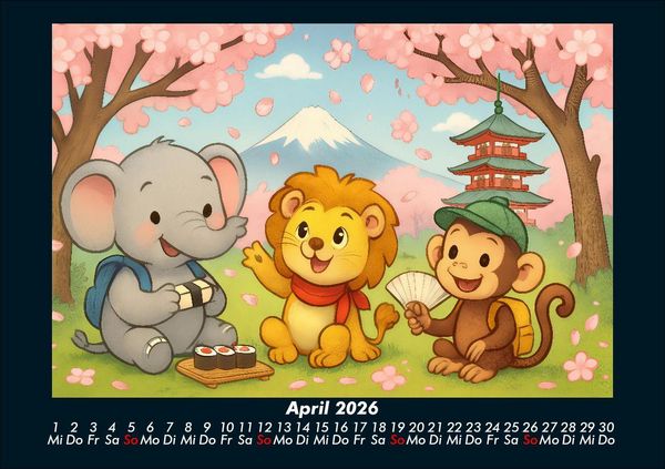 Produktbild: Raffi, Buschi & Milo - Drei Freunde auf Weltreise 2026 Fotokalender DIN A5
