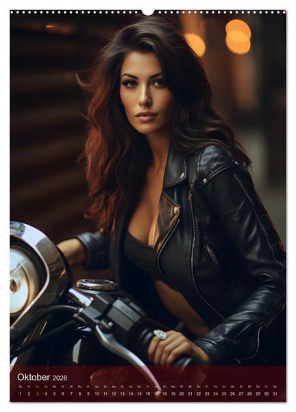 Produktbild: Bikes and Girls: Sexy M&auml;dels auf hei&szlig;en Mottorr&auml;dern (hochwertiger Premium Wandkalender 2026 DIN A2 hoch), Kunstdruck in Hochglanz