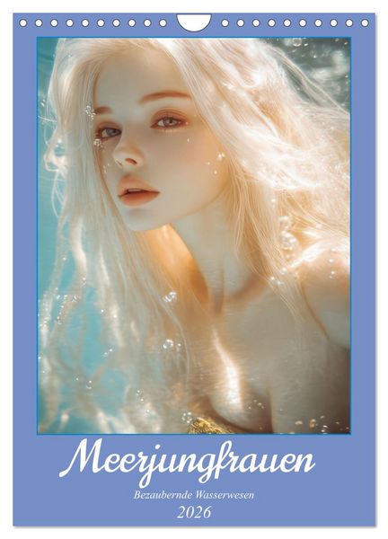 Produktbild: Meerjungfrauen - Bezaubernde Wasserwesen (Wandkalender 2026 DIN A4 hoch), CALVENDO Monatskalender