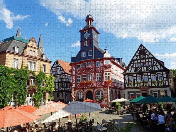 Produktbild: CALVENDO Puzzle Der Marktplatz in Heppenheim an der Bergstra&szlig;e | 1000 Teile Lege-Gr&ouml;&szlig;e 64x48cm Foto-Puzzle f&uuml;r gl&uuml;ckliche Stunden