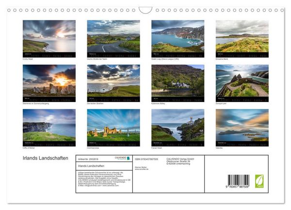 Produktbild: Irlands Landschaften (Wandkalender 2026 DIN A3 quer), CALVENDO Monatskalender