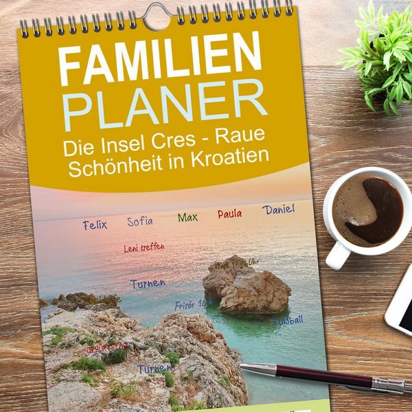 Produktbild: Familienplaner 2026 - Die Insel Cres - Raue Sch&ouml;nheit in Kroatien mit 5 Spalten (Wandkalender, 21 x 45 cm) CALVENDO