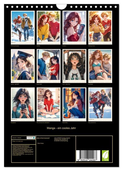Produktbild: Manga - ein cooles Jahr (Wandkalender 2026 DIN A4 hoch), CALVENDO Monatskalender
