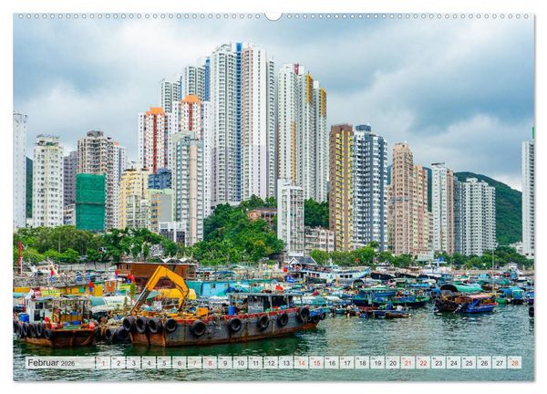 Produktbild: Hongkong Bilder einer Metropole (hochwertiger Premium Wandkalender 2026 DIN A2 quer), Kunstdruck in Hochglanz