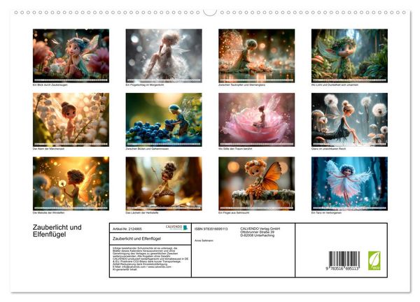 Produktbild: Zauberlicht und Elfenfl&uuml;gel (hochwertiger Premium Wandkalender 2026 DIN A2 quer), Kunstdruck in Hochglanz