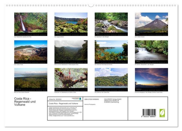 Produktbild: Costa Rica - Regenwald und Vulkane (hochwertiger Premium Wandkalender 2026 DIN A2 quer), Kunstdruck in Hochglanz