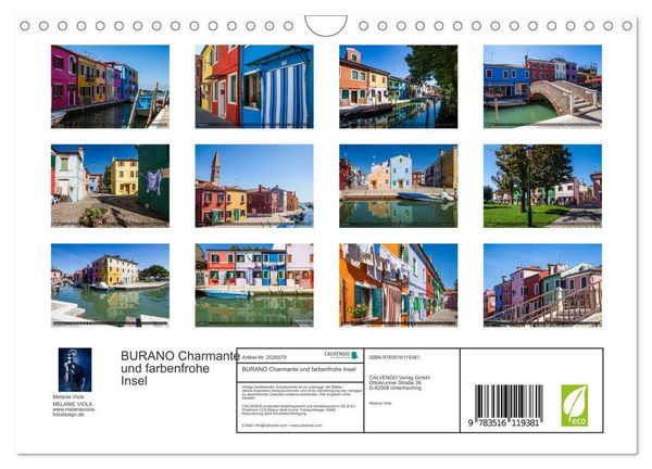 Produktbild: BURANO Charmante und farbenfrohe Insel (Wandkalender 2026 DIN A4 quer), CALVENDO Monatskalender