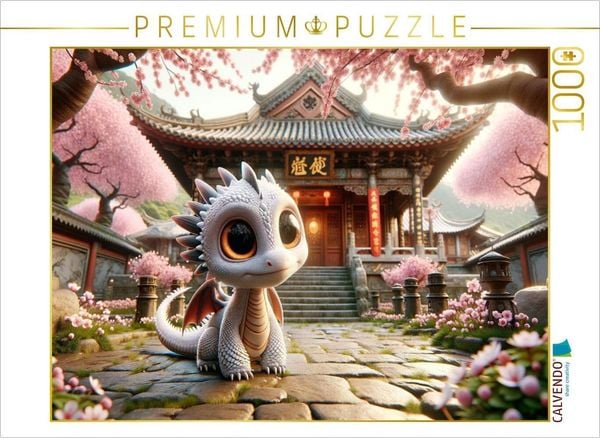 Produktbild: CALVENDO Puzzle Lotosbl&uuml;te im Tempel der Kirschbl&uuml;ten: Eine Reise in die alte Drachenweisheit | 1000 Teile Lege-Gr&ouml;&szlig;e 64x48cm Foto-Puzzle f&uuml;r gl&uuml;ckliche Stunden