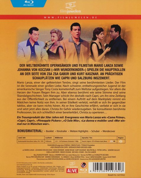 Produktbild: Der S&auml;nger von Capri - Serenade einer gro&szlig;en Liebe (Filmjuwelen)