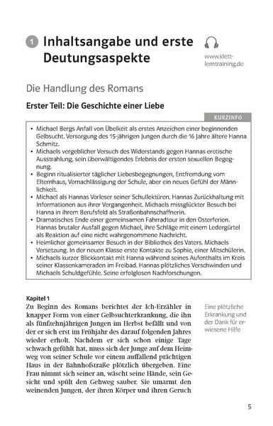 Produktbild: Klett Lekt&uuml;rehilfen Bernhard Schlink, Der Vorleser