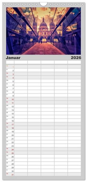 Produktbild: Familienplaner 2026 - Weltmetropole London mit 5 Spalten (Wandkalender, 21 x 45 cm) CALVENDO