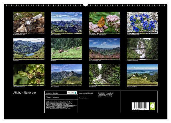 Produktbild: Allg&auml;u - Natur pur (hochwertiger Premium Wandkalender 2026 DIN A2 quer), Kunstdruck in Hochglanz