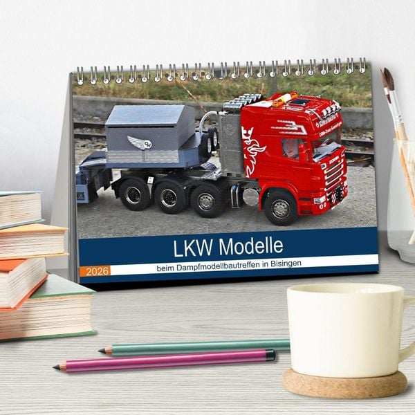 Produktbild: LKW Modelle beim Dampfmodellbautreffen in Bisingen (Tischkalender 2026 DIN A5 quer), CALVENDO Monatskalender