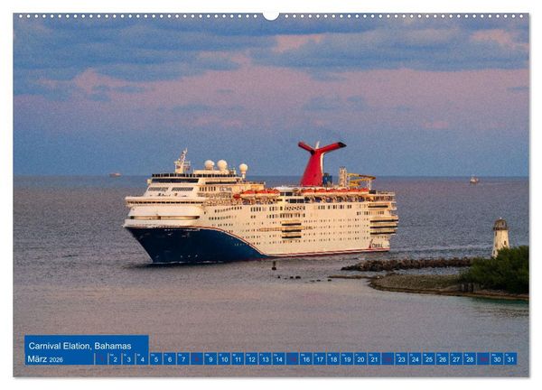 Produktbild: Kreuzfahrtschiffe unterwegs (hochwertiger Premium Wandkalender 2026 DIN A2 quer), Kunstdruck in Hochglanz