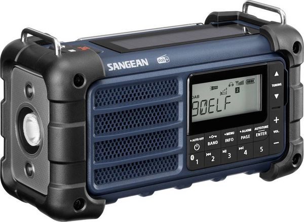 Produktbild: Sangean MMR-99 DAB+ Blue Outdoorradio DAB+, DAB, UKW Notfallradio, Bluetooth&reg; Solarpanel, spritzwassergesch&uuml;tzt, staubdicht, Taschenlampe Blau