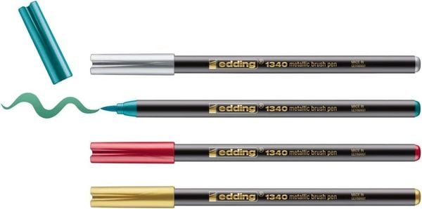 Produktbild: Edding 1340 metallic brushpen, Pinselstift 4er-Set Xmas