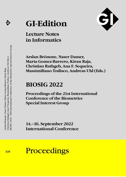 GI Edition Proceedings Band 329 'BIOSIG 2022'