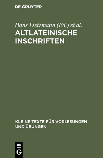 Produktbild: Altlateinische Inschriften