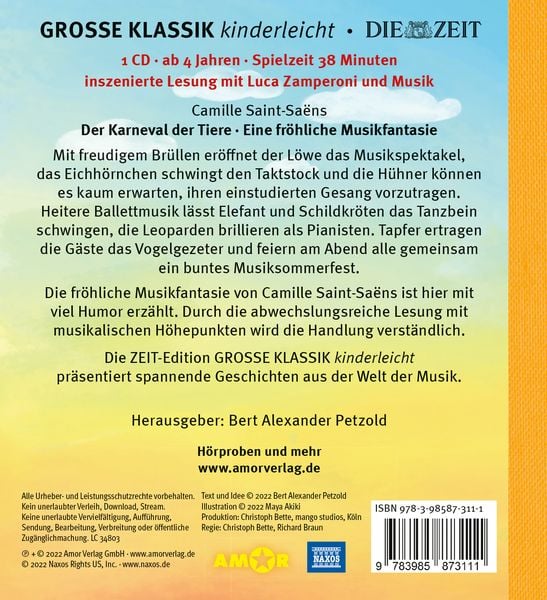 Produktbild: Der Karneval der Tiere. Eine fr&ouml;hliche Musikfantasie.