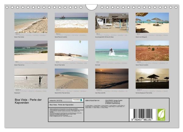 Produktbild: Boa Vista - Perle der Kapverden (Wandkalender 2026 DIN A4 quer), CALVENDO Monatskalender