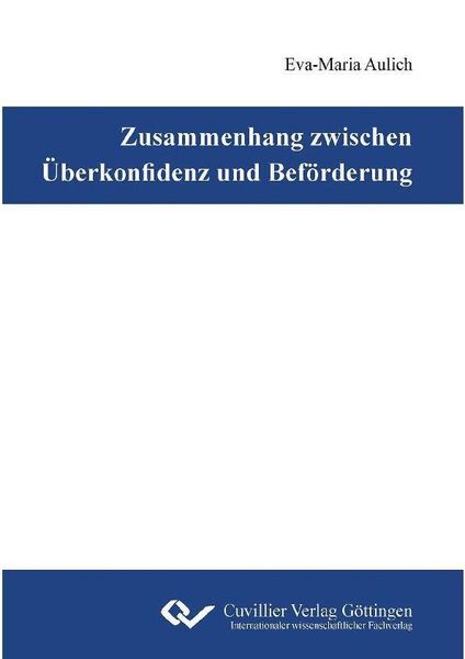 Produktbild: Zusammenhang zwischen &Uuml;berkonfidenz und Bef&ouml;rderung