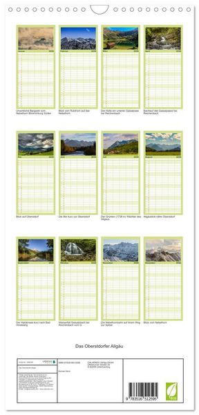 Produktbild: Familienplaner 2026 - Das Oberstdorfer Allg&auml;u mit 5 Spalten (Wandkalender, 21 x 45 cm) CALVENDO