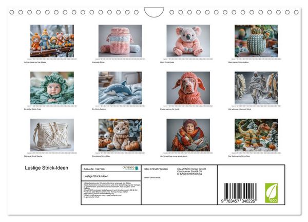 Produktbild: Lustige Strick-Ideen (Wandkalender 2026 DIN A4 quer), CALVENDO Monatskalender