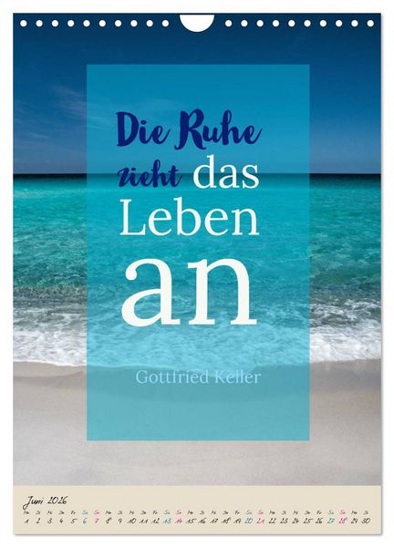 Produktbild: Aktiviere deine Gelassenheit Weisheiten und Zitate (Wandkalender 2026 DIN A4 hoch), CALVENDO Monatskalender