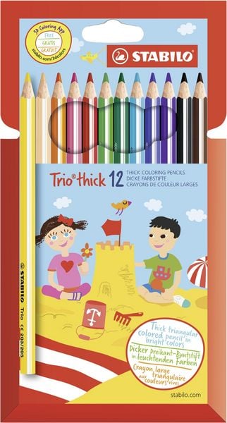Produktbild: STABILO  Dreikant-Buntstift - Trio dick - 12er Pack - mit 12 verschiedenen Farben