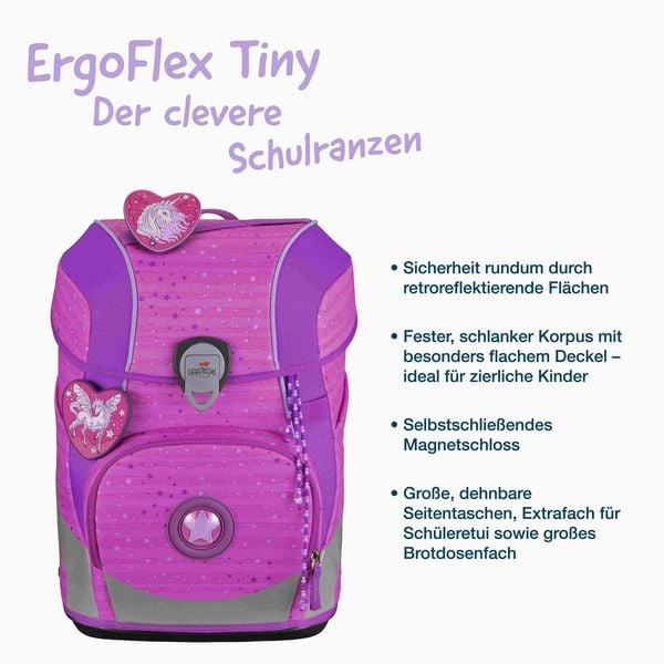 Produktbild: DerDieDas Schulranzen Set ErgoFlex Tiny, Schulranzen Set, 5tlg, Purple Unicorn