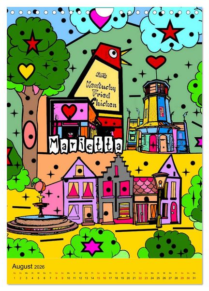 Produktbild: United States Pop Art von Nico Bielow (Wandkalender 2026 DIN A4 hoch), CALVENDO Monatskalender