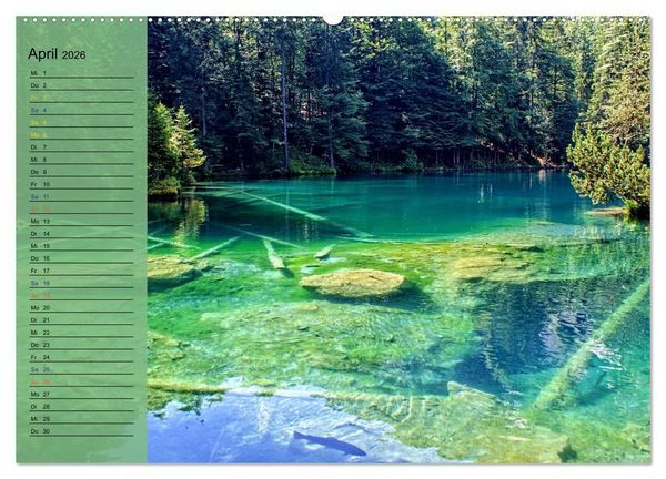 Produktbild: SeenSucht Entdecke Seen in der Schweiz Planer (hochwertiger Premium Wandkalender 2026 DIN A2 quer), Kunstdruck in Hochglanz
